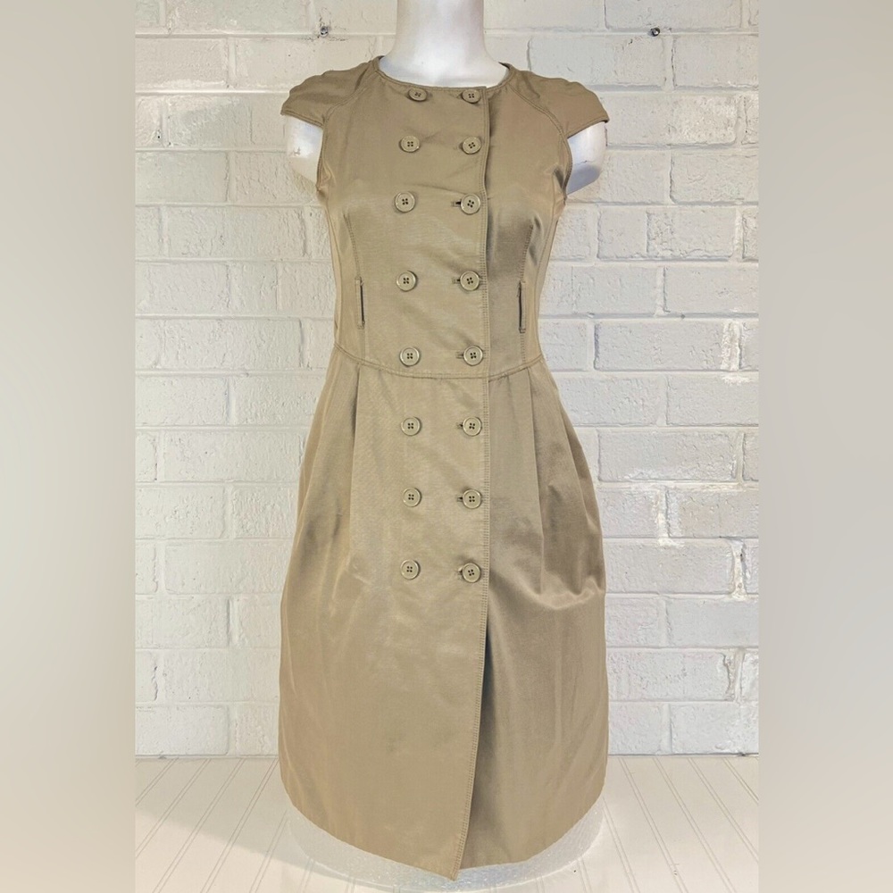 MICHAEL KORS BEIGE DOUBLE-BREASTED  TRENCH DRESS